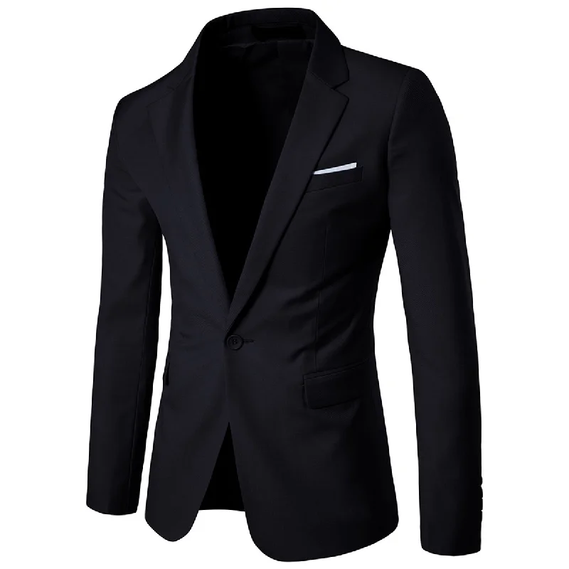 Mens Black Slim Fit Casual Blazer