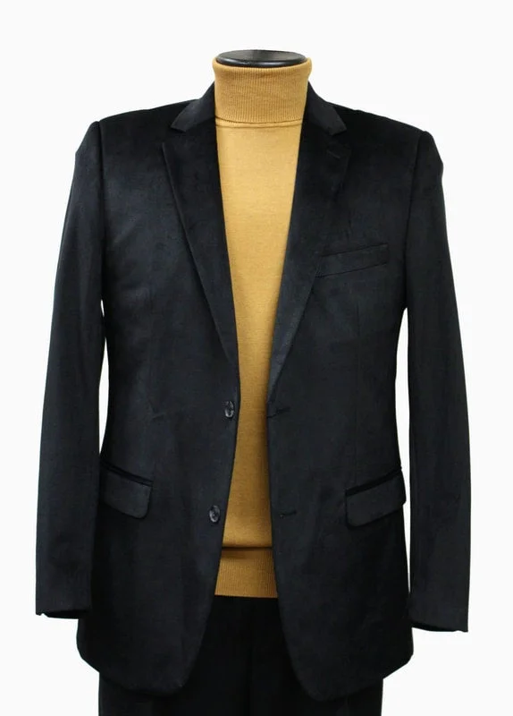 Bassiri J1042 Velvet Blazer Black