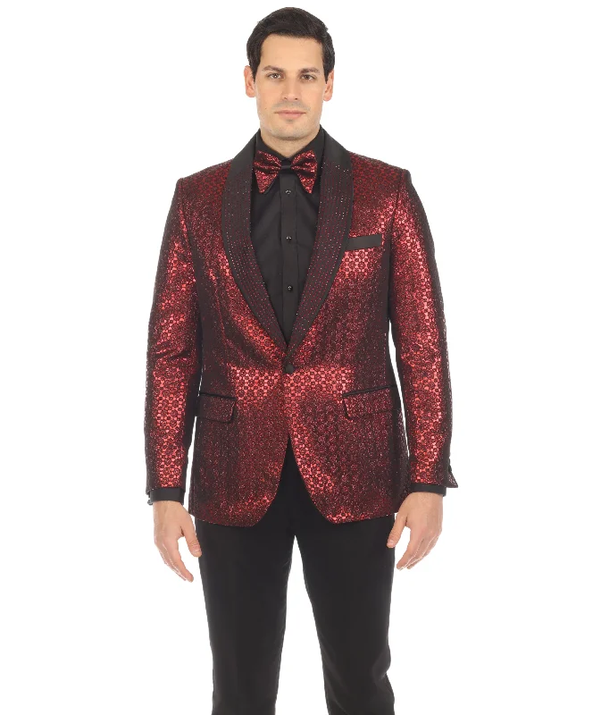 MENS MOJITO RED SHAWL COLLAR TUXEDO 1 BTTN 2 VENT SLIM FIT