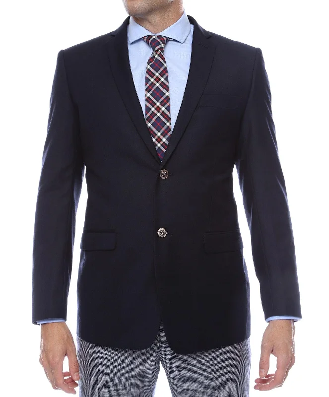 Finn Gold Button Slim Fit Navy Blazer