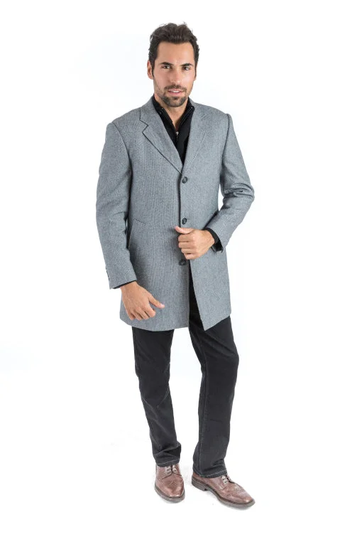 Grey Chains Classic Fit Overcoat