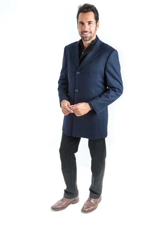 Navy Classic Fit Overcoat