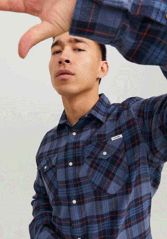 Jack & Jones Sheridan Check Shirt, Vintage Indigo