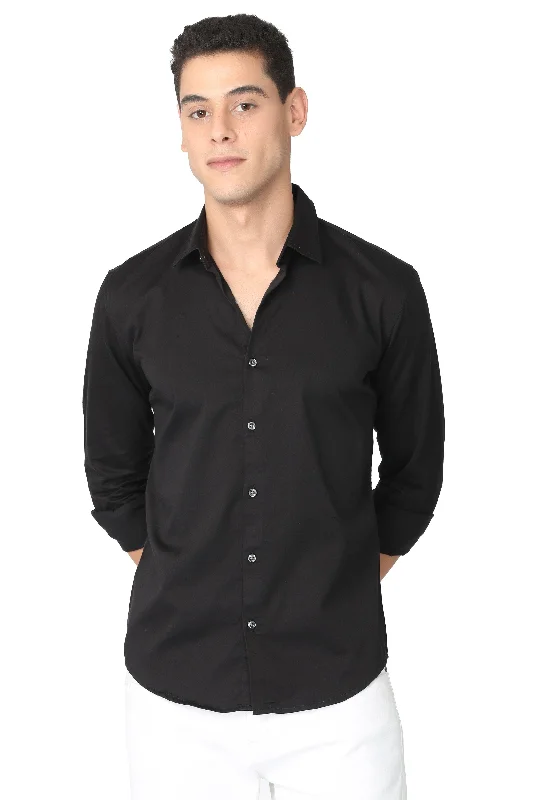 Pure Black Stain Twill Shirt