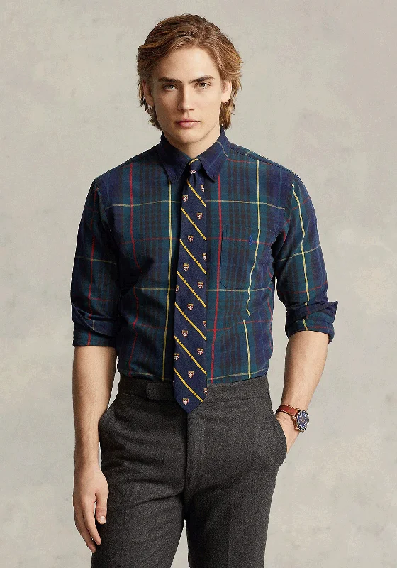 Ralph Lauren Classic Plaid Oxford Shirt, Green & Navy Multi