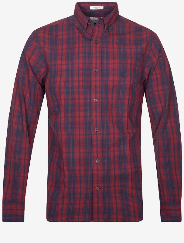 Regular Archive Poplin Plaid Shirt Plumped Red