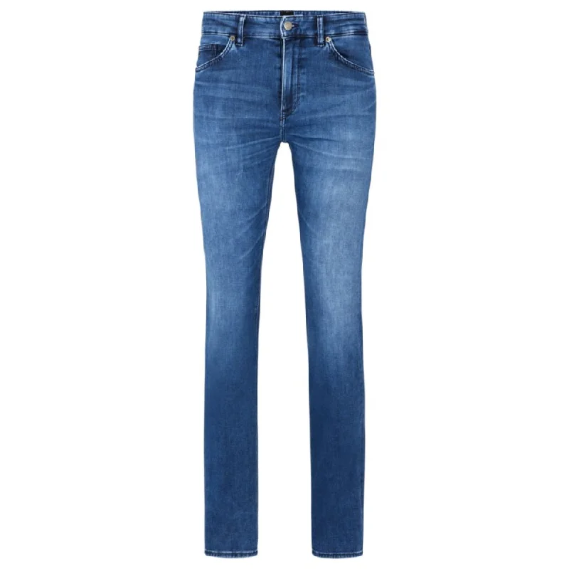 Regular-fit jeans in blue Italian denim