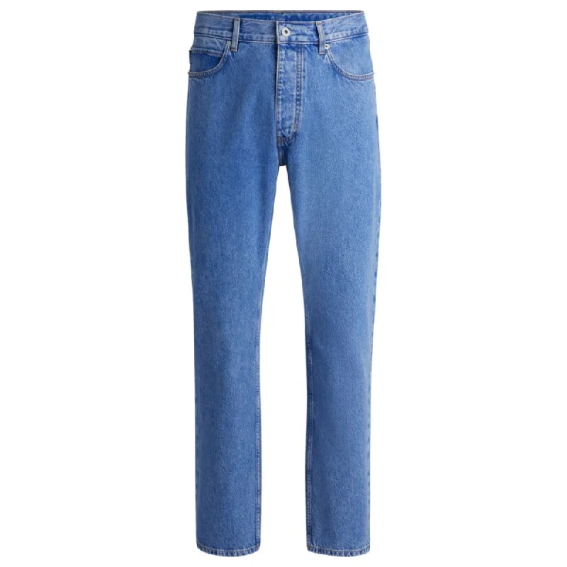 Regular-fit jeans in blue stonewashed denim