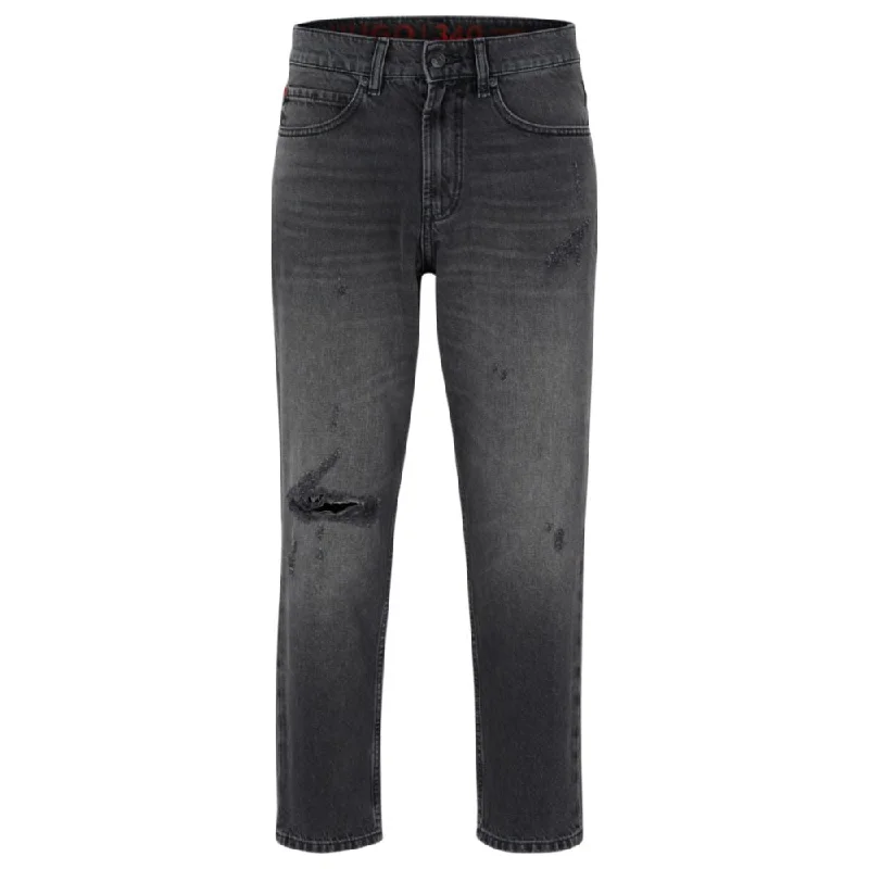 Regular-fit jeans in gray rigid denim