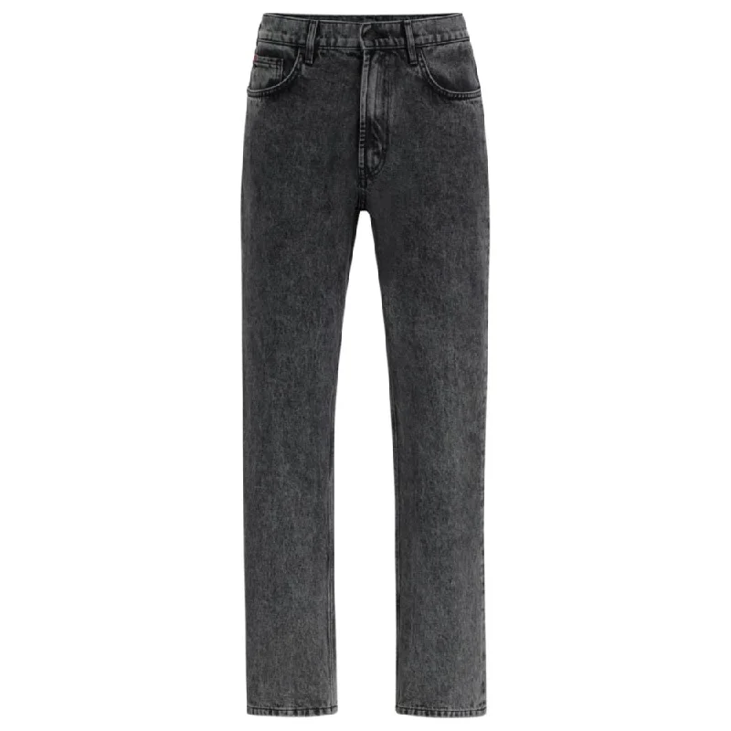 Regular-fit regular-rise jeans in gray denim