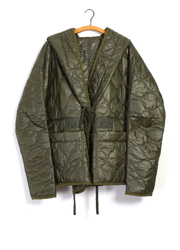 RING COAT | Quilted Nylon Jacket | Khaki