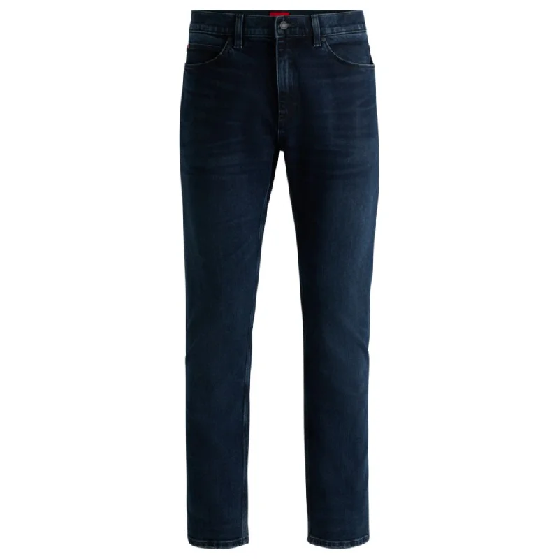 Slim-fit jeans in blue-black stretch denim