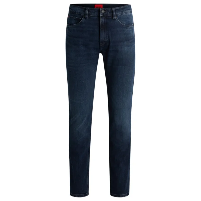 Slim-fit jeans in blue-black stretch denim