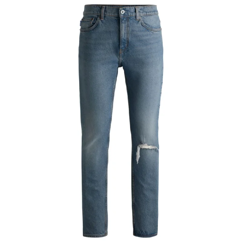 Slim-fit jeans in mid-blue comfort-stretch denim