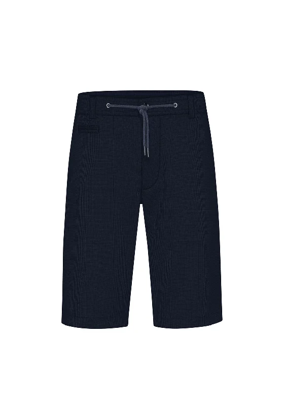 Bugatti Bermuda Flexcity Houndstooth Shorts, Navy