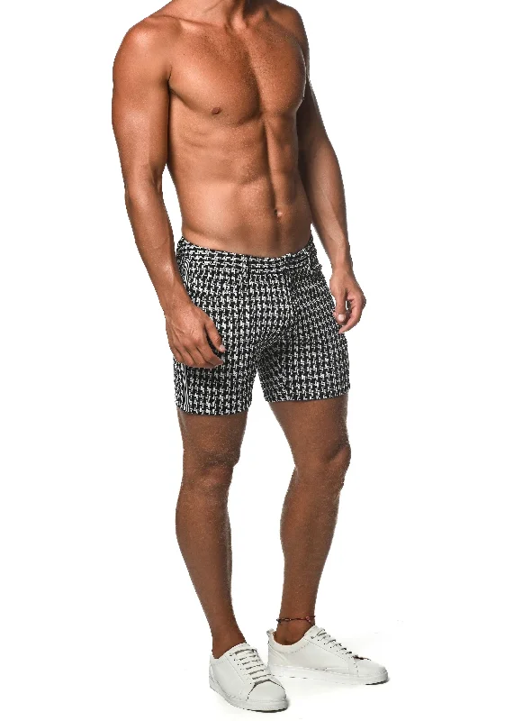 JACQUARD STRETCH KNIT SHORT W/ SIDE TAPE