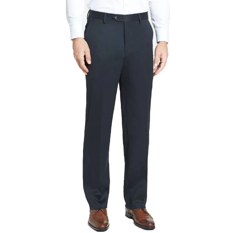 Super 100s Worsted Wool Gabardine Trouser in Navy (Hampton Plain Front) by Berle