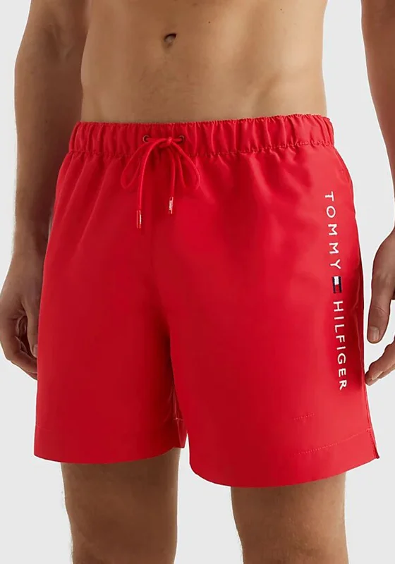 Tommy Hilfiger Drawstring Swim Shorts, Primary Red