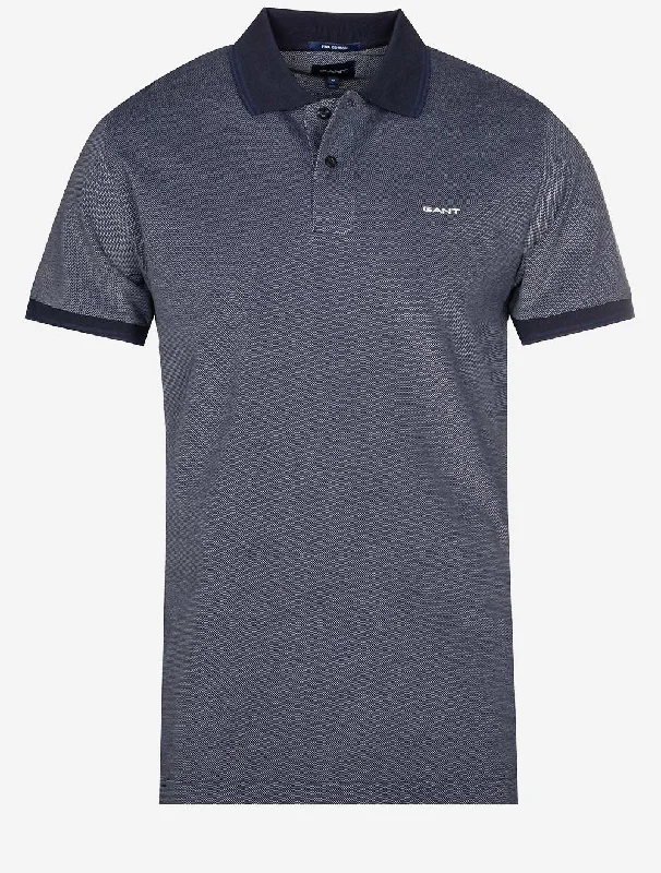 4 Colour Oxford Short Sleeve Pique Polo Persian Blue