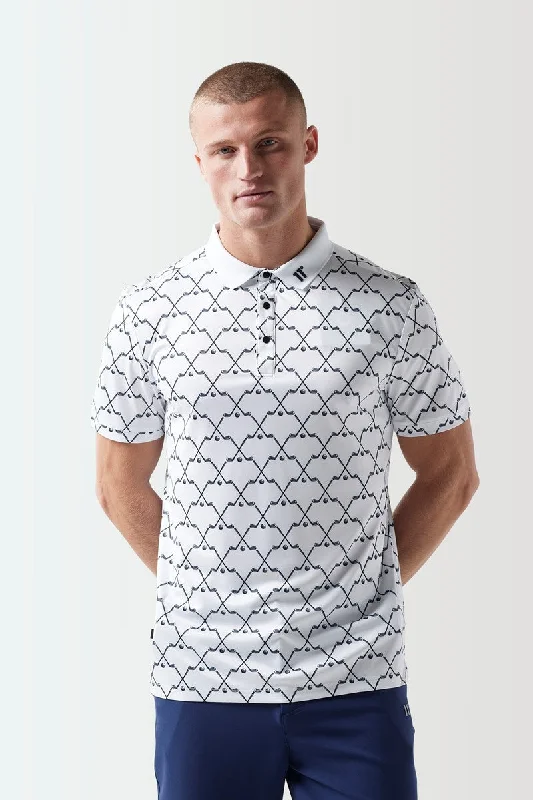 Club Print Polo - White / Black