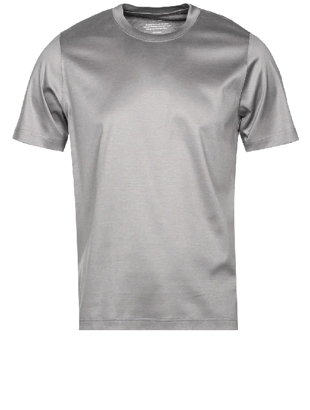 Light Grey Filo di Scozia Crew Neck T-Shirt