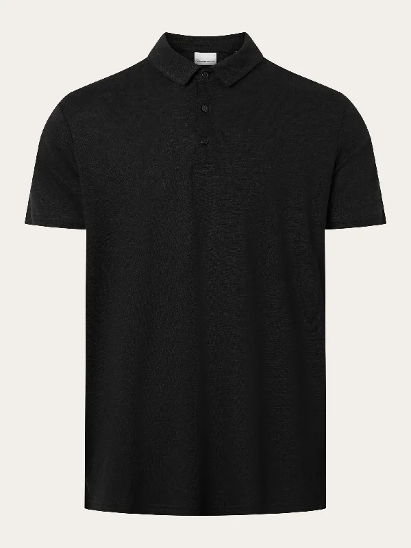 Linen polo - Black Jet