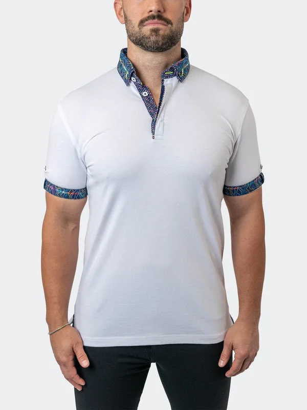 Maceoo Stretch Short-Sleeve Polos | Polo MozartSolid 30 White