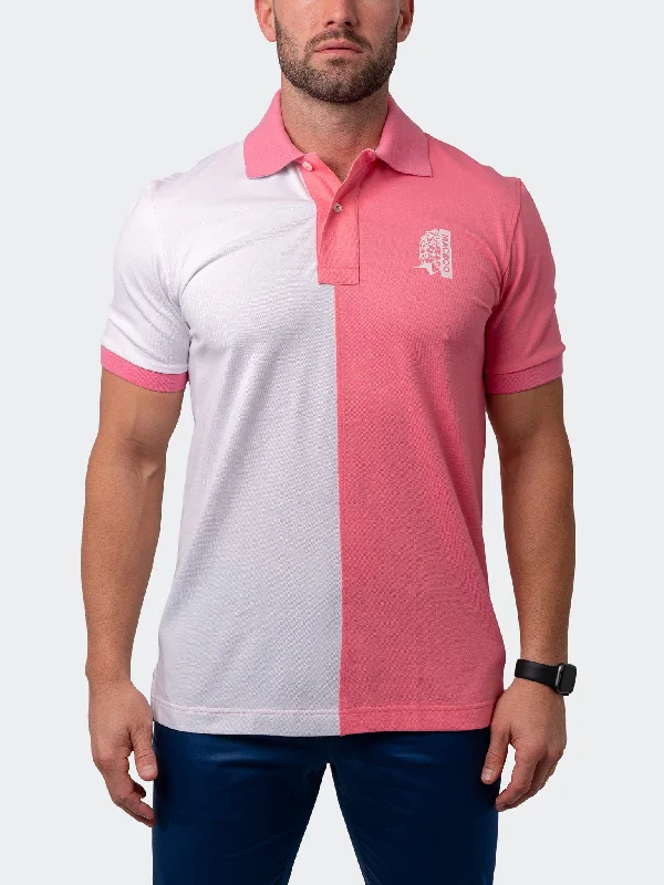 Maceoo Short Sleeves Polo | Polo Mozart Split Pink White