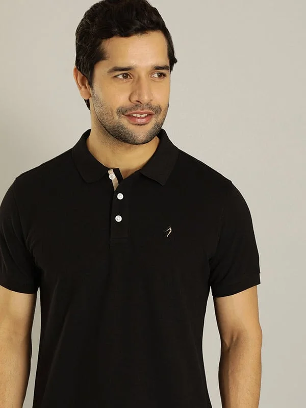 Men Solid Polo T-Shirt