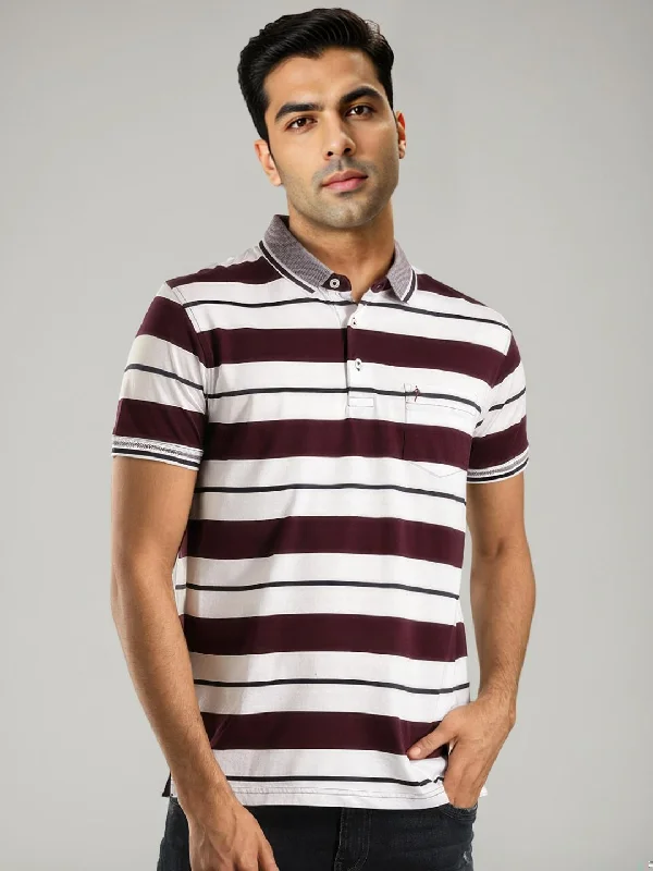 Men Striped Polo T-Shirt