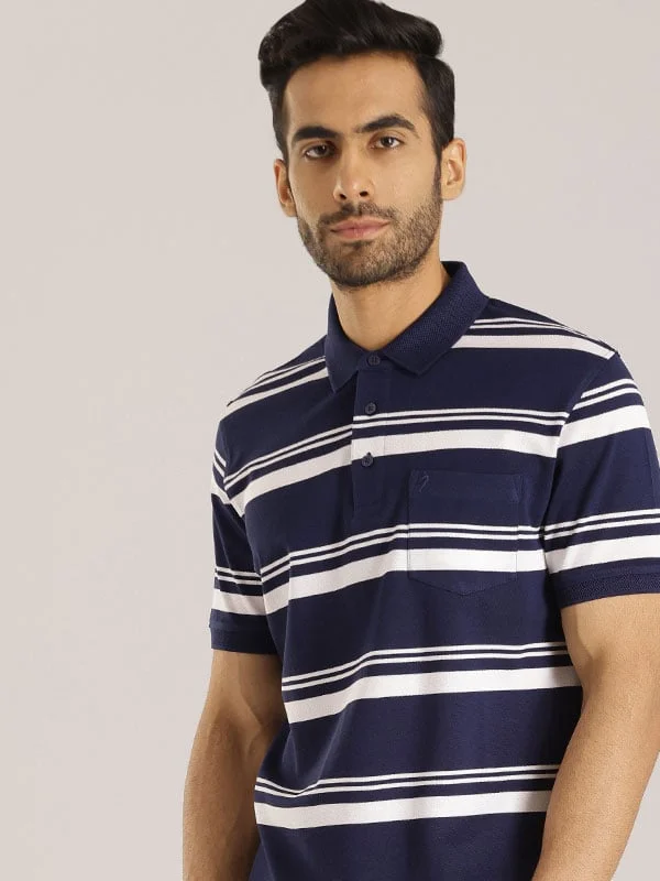 Men Striped Polo T-Shirt