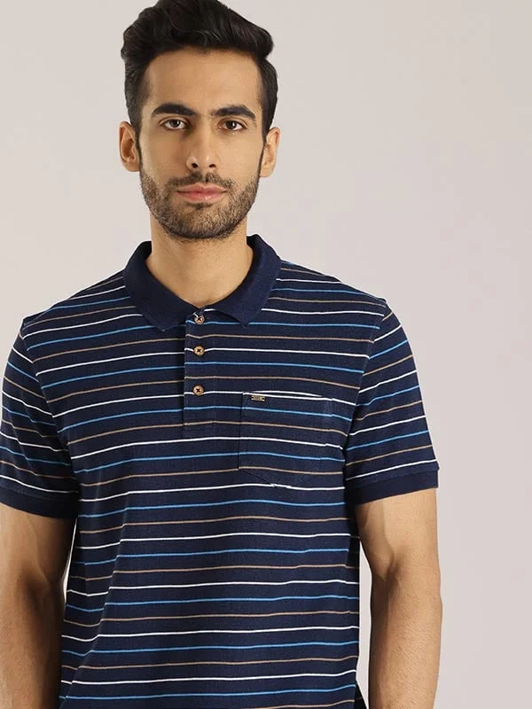 Men Striped Polo T-Shirt