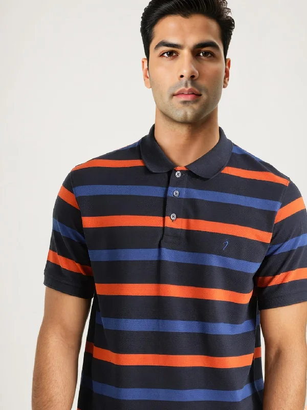 Men Striped Polo T-Shirt