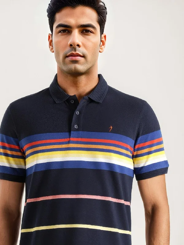 Men Striped Polo T-Shirt