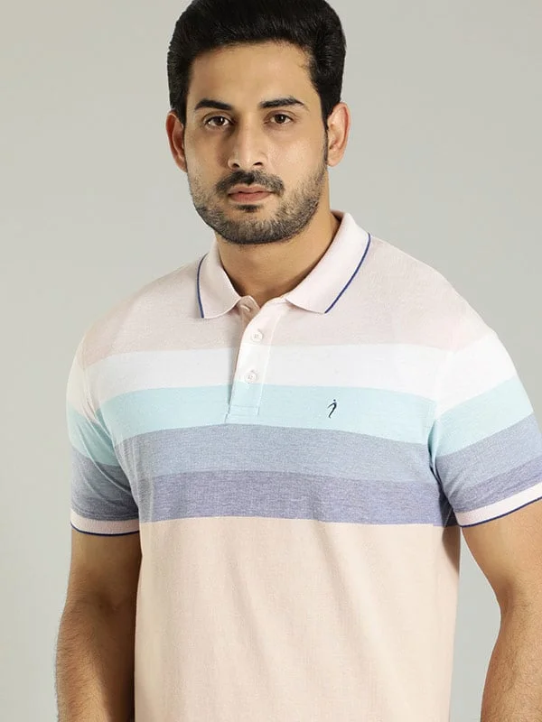 Men Striped Polo T-Shirt