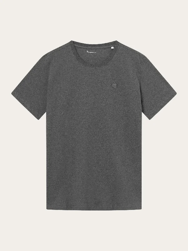 Regular fit Badge t-shirt - Dark Grey Melange