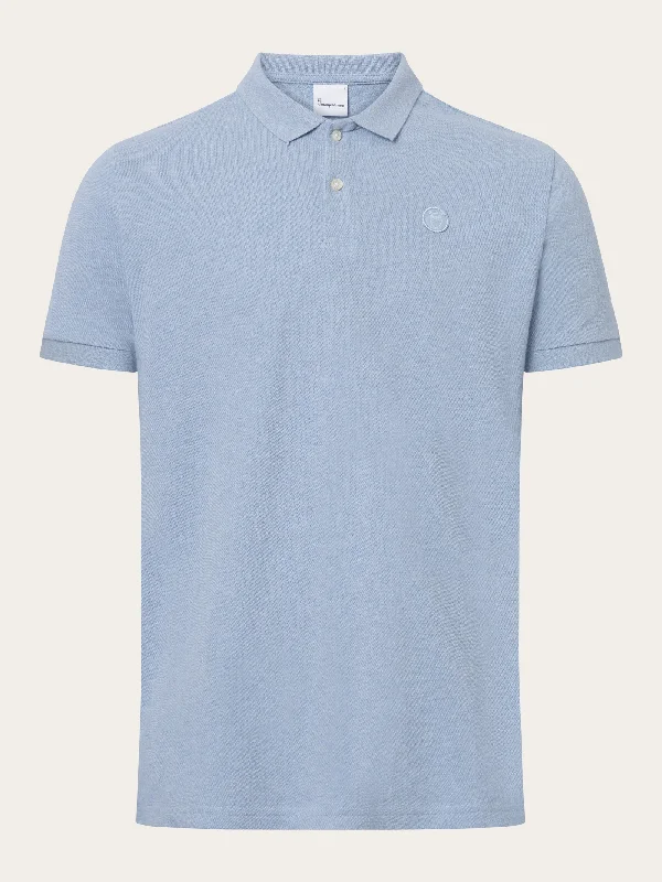 Basic badge polo - Sky way melange