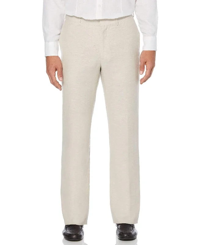 Big & Tall Linen-Blend Flat Front Pants